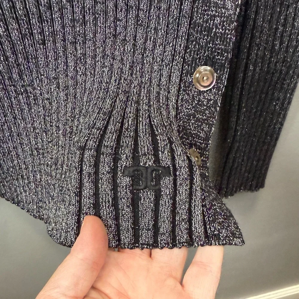 Tory Burch Women's Lurex Stripe Crewneck Sweater Size Medium‎